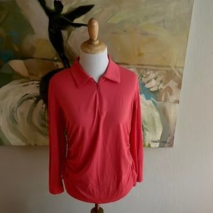 IBKUL Coral pink pullover drawstring sides medium